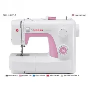 【SINGER 勝家】金正讚F3系列縫紉機-贈拷克布邊器 拼布均勻壓布腳/花朵縫壓布腳(3223)