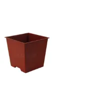 (店+)【蔬菜之家】四方型栽培盆4吋-磚紅色厚花盆 塑膠花盆 蔬菜盆 多肉