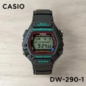 CASIO手表男CASIO DW-290-1V 運動數字方形地圖防水覆古電子表