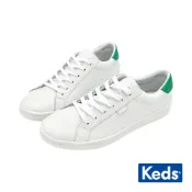 Keds ACE 復古運動皮革綁帶休閒鞋 白綠 9231W123488