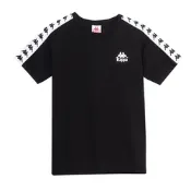  KAPPA 義大利 時尚中性 BANDA 吸濕排汗棉感短袖圓領衫 黑 381R7XW005