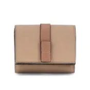 LOEWE 羅威 Trifold 柔軟粒面小牛皮 三褶 中夾 短夾 錢包 皮夾 Toffee/Tan 太妃糖色
