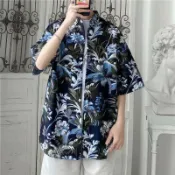 吉宅良品 現貨夏威夷花襯衫男女 短袖寬鬆沙灘襯衣 夏季港風日系復古潮流痞帥開衫 男生衣著