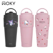 【蝦皮直營】WOKY 沃廚 三麗鷗聯名 渾圓杯鈦陶瓷750ml (附矽膠吸管) 保溫杯 隨行杯