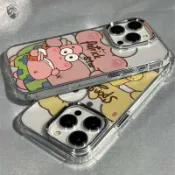 派大星海綿寶寶蘋果18/17手機殼iPhone16/15promax透明13/12/11全包防摔手機保護套xr/7/8p