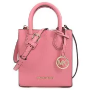 MICHAEL KORS Mercer 金字荔枝紋皮革迷你琴譜兩用包(茶花粉)
