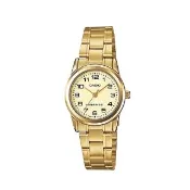 【CASIO 卡西歐】LTP-V001G-9B 簡約時尚 都會優雅 經典剛帶 纖薄舒適 圓形 小錶徑 腕錶 手錶