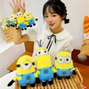 🔥臺灣熱銷🔥可愛小黃人毛絨玩具公仔神偷奶爸生日禮物掛件鑰匙扣鮑勃娃娃禮物