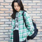 【BEAMS】官方旗艦館 BEAMS BOY / 女裝 BOY 工作 格紋 襯衫