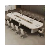 (店+)[可開發票] 會議桌子長桌現代簡約高級感10個人20人大型接待培訓長條桌聚風尚臺灣保固