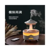 (店+)【品質優選+】新款七彩雨滴香薰機家用臥室夜燈辦公桌面靜音遙控加溼器空氣淨化