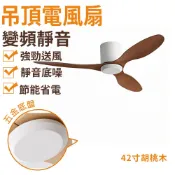 吸頂風扇 吸頂吊扇 工業吊扇 藝術吊扇 吊頂電風扇 變頻靜音臥室吊頂電風扇（42寸胡桃木）