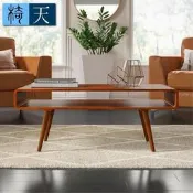 [客尊屋-椅天]Luxi路希實木開放收納咖啡桌-原木色