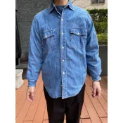 Banana Republic 牛仔長袖襯衫, 男牛仔襯衫, 二手  Men Denim Shirt, Used