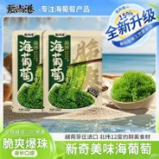 越南進口【綠色魚子醬】 鹽漬海葡萄海帶藻裙帶菜乾貨100g一袋 送蘸料