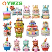充氣鋁箔氣球生日快樂家居派對裝飾用品套裝,巨型飛行氦氣球兒童派對大蛋糕裝飾配件
