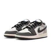 【NIKE 耐吉】Air Jordan 1 Low 大象灰爆裂紋 GS 緩震 抓地 氣墊 休閒鞋 運動鞋 大童鞋 IU2269-100