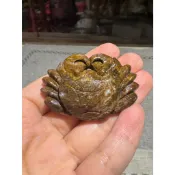 《虎皮心臟精雕螃蟹》260225-07 總統石 心臟石 血絲碧玉 台灣藍寶 鳳凰碧玉 | 後山帝星石業