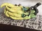 早期收藏石灣陶佛手瓜吉祥如意生意盎然
