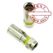 擠壓式F頭/防水/有線數字電視機頂盒接頭75-5/RG6英制四屏蔽【樂營五金】