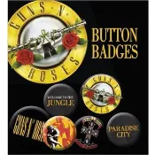 【槍與玫瑰】Guns N Roses Lyrics and Logos - 進口徽章組