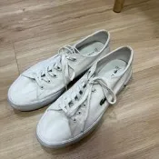 Lacoste 白色 平底 帆布鞋 休閒鞋 小白鞋 USA7.5