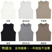 (店+)背心女內搭大尺碼休閒肩帶涼感短版無袖吊帶短袖上衣外搭薄跑步透氣速乾女生白色吸濕排汗羽球衣健身衣女裝瑜伽上衣t恤背心上衣
