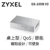 @電子街3C特賣會@全新ZyXEL GS-105B V3 5埠 Giga乙太網路交換器Brand2.0 - 鐵殼版(家用