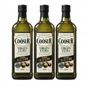 【Coosur 山富】特級初榨橄欖油1000mlx3瓶 玻璃瓶(可生飲)