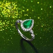 【CF Diamond】女戒 培育祖母綠 1.5克拉《夢境》( 哥倫比亞祖母綠 戒指 女戒 鑽戒 生日 禮物)