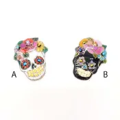 骷髏頭七寶燒徽章 A B