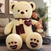大玩家專營店 廠家直供創意超大圍巾熊毛絨玩具泰迪熊公仔送女友生日禮物 玩偶/生日/情人/聖誕禮物/毛絨娃娃/抱枕娃娃