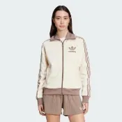 【adidas 愛迪達】外套 女 運動立領外套 三葉草 CLASSIC TT 米白棕 JC5807