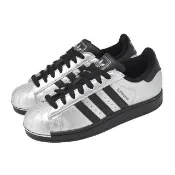 【adidas 愛迪達】休閒鞋 Superstar II W 女鞋 銀 黑 復古 皮革 貝殼鞋 IH1599