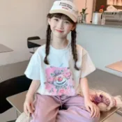 Angel Baby 台灣出貨 女童短袖 女童裝 小朋友 女童衣服 童裝女 大童衣服女 韓國童裝 兒童衣服女