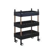 【dayneeds 日需百備】日式典雅[鐵網]三層推車 兩色可選(置物車/零件盒/工具車)