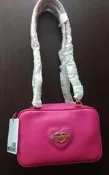 LOVE MOSCHINO 桃色愛心文字相機包 手提包 側背包