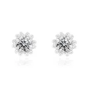 【AURORA 歐羅拉】GIA 60分 H color 3VG 天然鑽石 PT950鉑金 耳環 耳釘 八心八箭