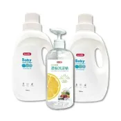 【Doricare 朵樂比】嬰兒中性茶樹濃縮洗衣精X2瓶+洗潔精X1瓶