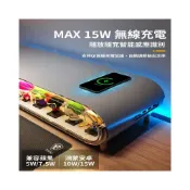 (店+)多功能螢幕增高架 盲盒展示收納盒 15W 無線充電 USB 多口擴充 帶燈抽屜式電腦螢幕架 手辦展示櫃 螢幕增高收納架｜無線充電 USB 擴充 燈光展示盒 盲盒手辦收納櫃 帶燈抽屜收納櫃 桌面整理架