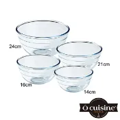 均岱鍋具旗艦館 【O cuisine】耐熱玻璃調理盆(14cm/16cm/21cm/24cm)