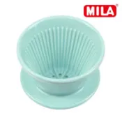 【百利市購物中心】MILA 陶瓷蛋糕濾杯(咖啡濾杯)(適合1-4人)-湖水綠+Kalita 185蛋糕形濾紙-漂白50枚