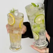 喜挖2店 【喜挖】創意輕奢高檔八角玻璃杯高顏值水杯果汁杯子飯店商用冰美式冷萃杯