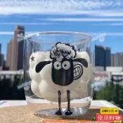 【smilejoya】雙層玻璃杯 笑笑羊玻璃杯 水杯 綿羊杯 療癒商品 卡通杯子 小綿羊杯子 藝術感禮物