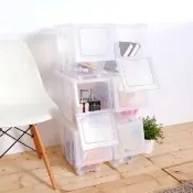 【HOUSE 好室喵】面寬23雅典娜透明下掀式整理箱(17L-6入)