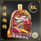 (店+)【聖靈光佛具】紅色款 金絲繡線浮壽衣 凸棉繡線 土地公/土地婆/福德正神/神明衣/壽衣/壽袍/鶴袍/鶴衣/神衣