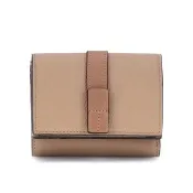 【LOEWE 羅威】Trifold 柔軟粒面小牛皮 三褶 中夾 短夾 錢包 皮夾 Toffee/Tan 太妃糖色