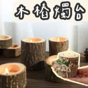 (店+)【璟采職人】木樁燭台 燭臺 燭台擺件 木樁 木墩 聖誕樹 乾燥花 木底座 拍照道具 居家佈置 圓木底座 原木樁