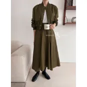 missweet實拍｜法式女伶_率性工裝外套/ 高腰大裙擺。(分開販售) 2色