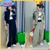 💕免運在台💕秋季套裝 女童套裝女童秋裝2025新款時髦洋氣中大童韓版休閒街舞套裝網紅外穿運動服兩件套 兒童套裝 女童